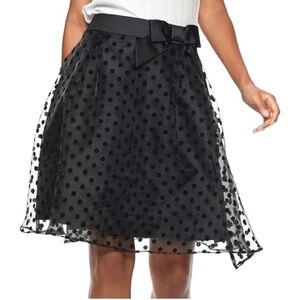 Elegant ELLE Black Polka Dot Skirt